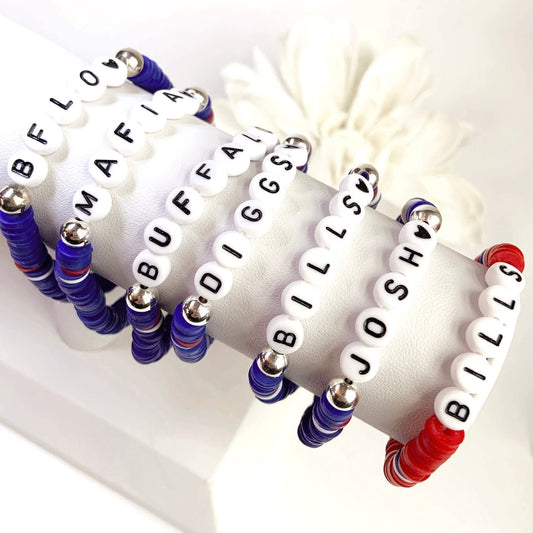 Buffalo Bills Custom Stretch Bracelet - Cindy Marie's Sweets Boutique