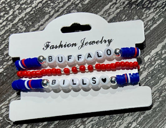 Buffalo Bills Stretch Bracelet Sets - Cindy Marie's Sweets Boutique